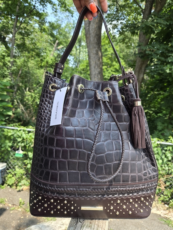 Brahmin Handbags - Brahmin Marlowe Cocoa Dalloway Genuine Leather Satchel NWT